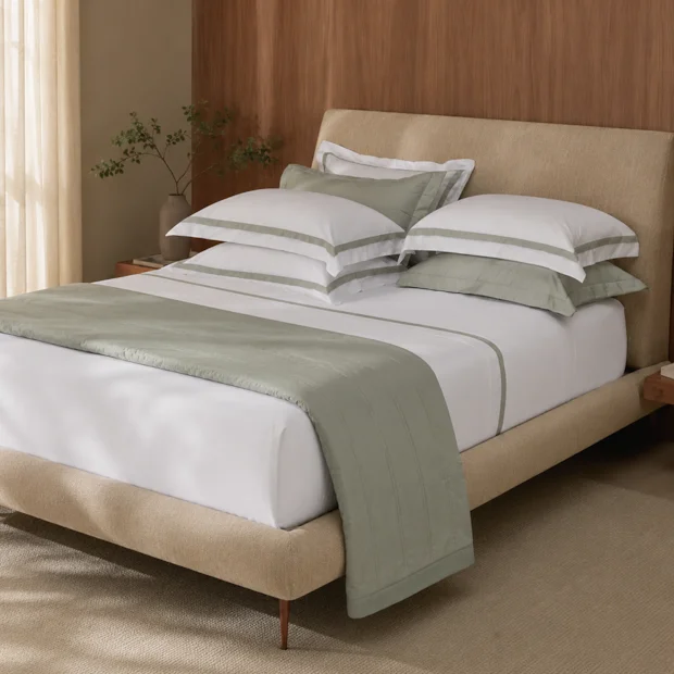[9 PIEZAS] Juego de Cama Completo con Acolchado – Algodón Egipcio y Satén de 300 Hilos