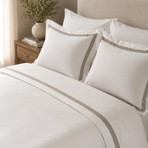 [9 PIEZAS] Juego de Cama Completo con Acolchado – Algodón Egipcio y Satén de 300 Hilos