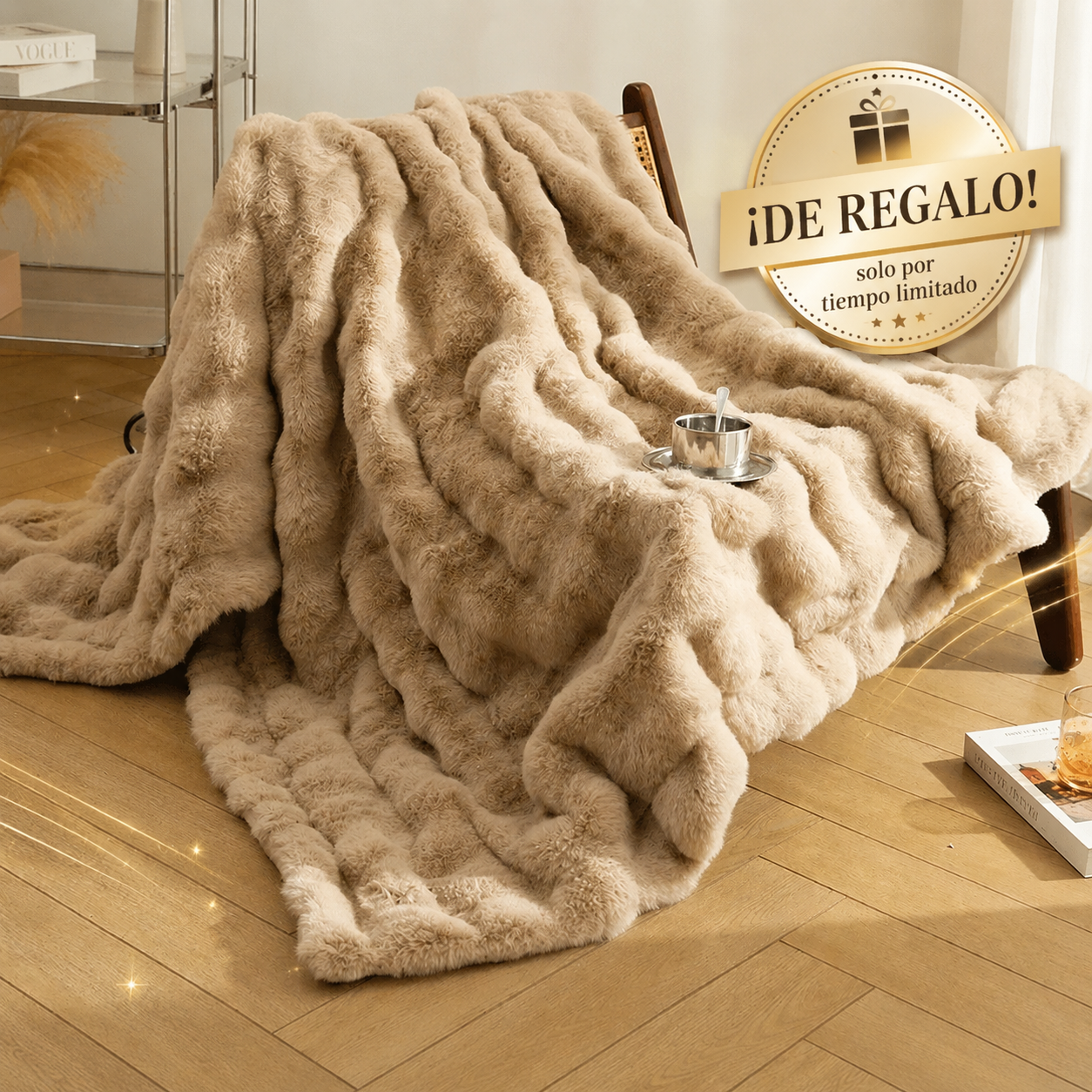 [COMPRÁ 1 Y LLEVÁ 2] Funda Impermeable de Jacquard Premium para Sillón + Manta de Peluche de Regalo
